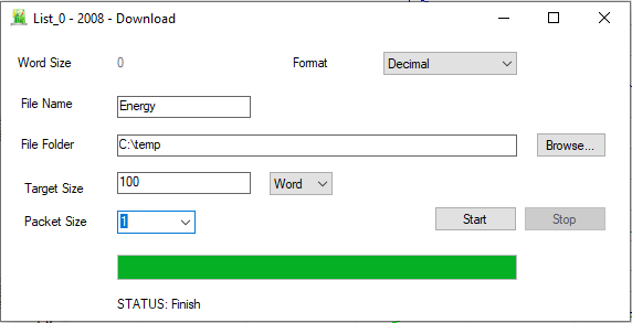 Resource Explorer Window used to download the data in LIST mode in TXT file
